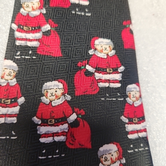 Festive Santa Black Tie - Picture 2 of 4